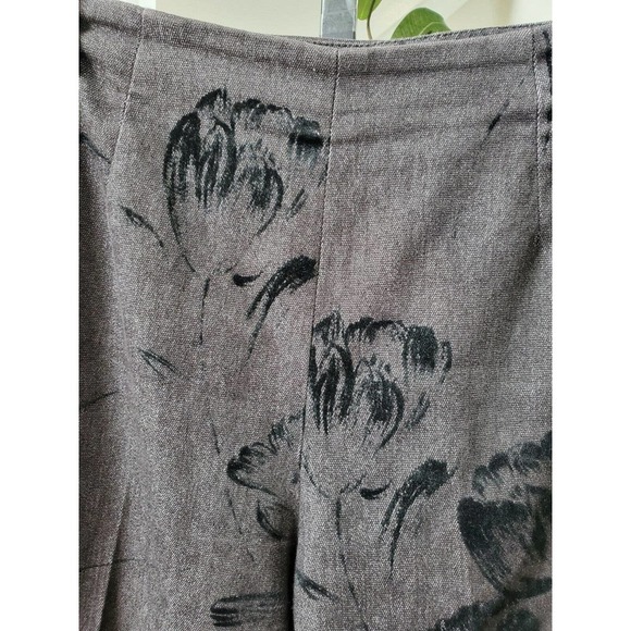Eric Womens Gray Floral Cotton Mid Rise Side Zip Straight Leg Dress Pants Size 4 - Picture 6 of 10